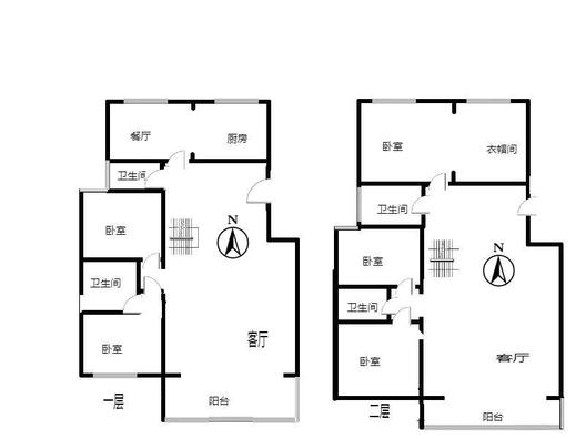 中央公馆5室3厅4卫户型图