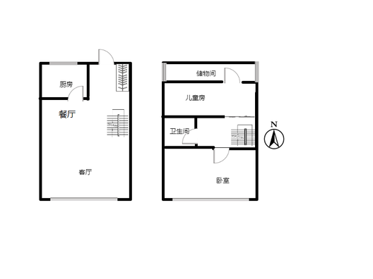 鹏渤印象城·牛津花园2室2厅1卫户型图