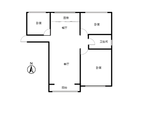 卓悦城北京未3室2厅1卫户型图