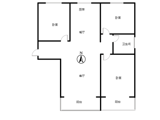 水榭春天3室2厅1卫户型图