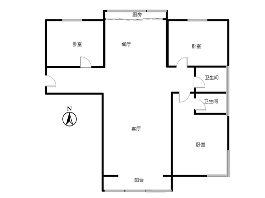 新怡家园小区3室2厅2卫户型图