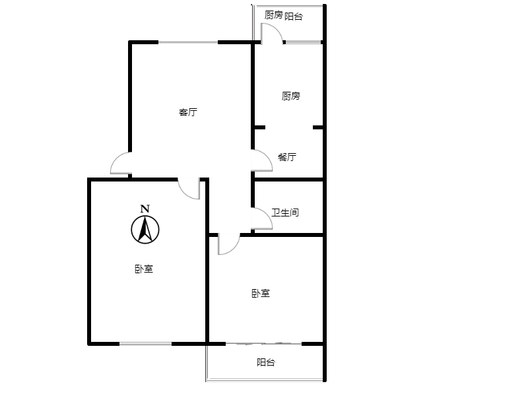 水利局小区2室2厅1卫户型图