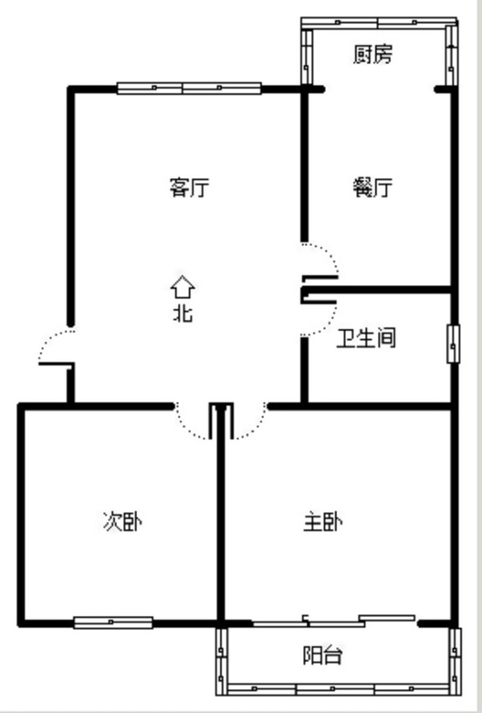 青旅花园2室2厅1卫户型图