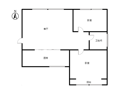 金阳瑞景2室1厅1卫户型图