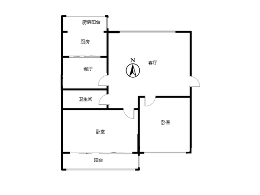 水利局小区2室2厅1卫户型图