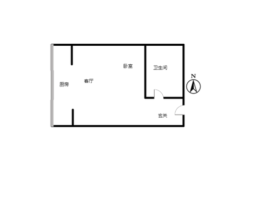 呈颐园小区1室1厅1卫户型图
