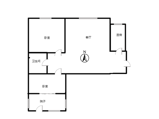 天保青花府2室1厅1卫户型图