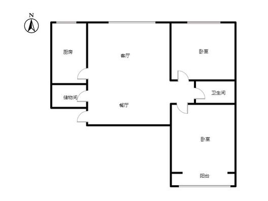 天保郦景2室2厅1卫户型图