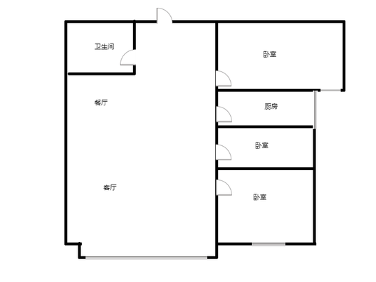 翡翠滨江3室2厅1卫户型图