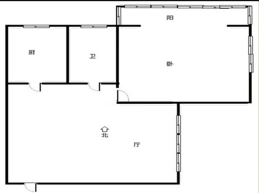 军怡公馆（北京公馆）1室1厅1卫户型图