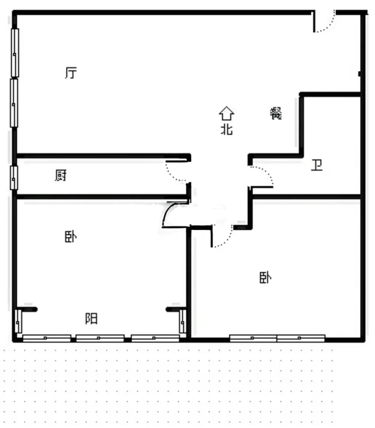 新府百合2室2厅1卫户型图