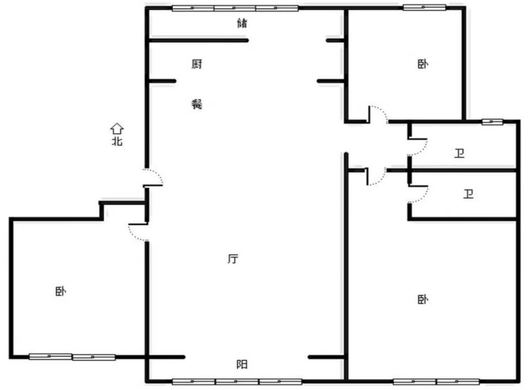 农大人才家园3室2厅2卫户型图