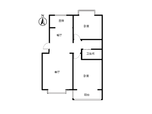 宏远景园2室2厅1卫户型图
