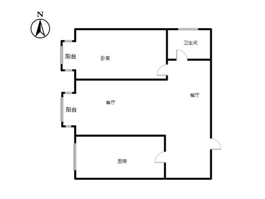 汇元和顺1室2厅1卫户型图