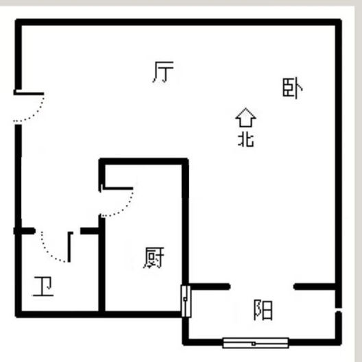 金茂府（鹏渤公园里）1室1厅1卫户型图