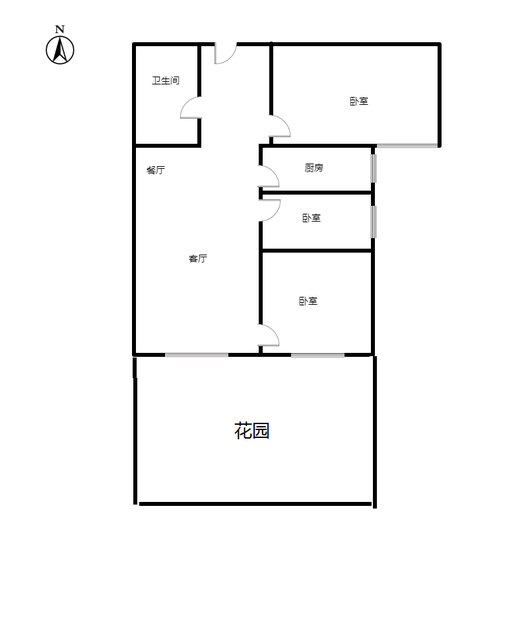 高铁新干线3室2厅1卫户型图