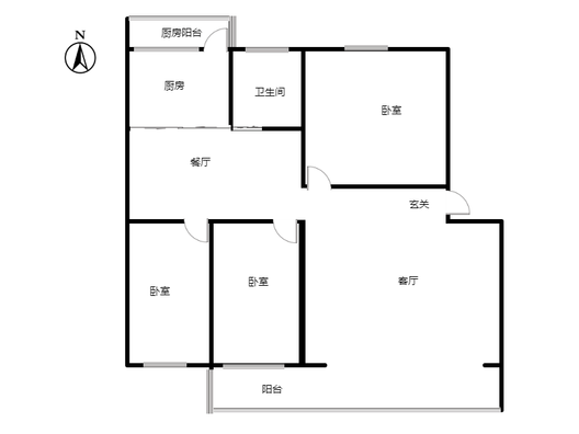 鹏润四季花园3室2厅2卫户型图