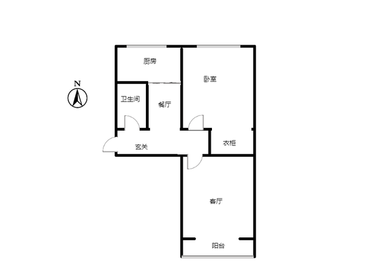 幸福小区1室2厅1卫户型图