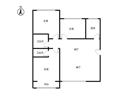 翔天万和城3室2厅2卫户型图