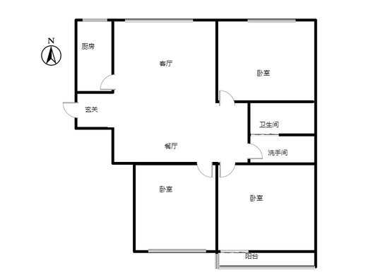 强舜铭城3室2厅1卫户型图