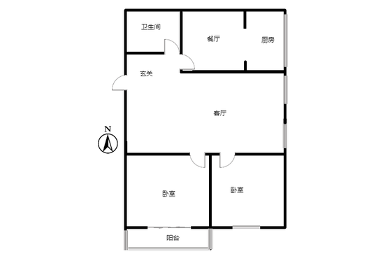 烟草小区2室2厅1卫户型图