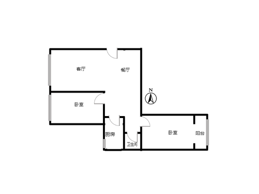 北新家园（锦绣范阳）2室2厅1卫户型图