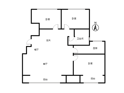 学府澜湾二期3室2厅1卫户型图