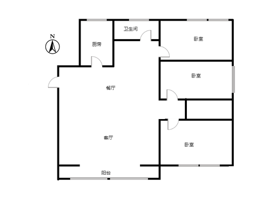 上河天著3室2厅1卫户型图