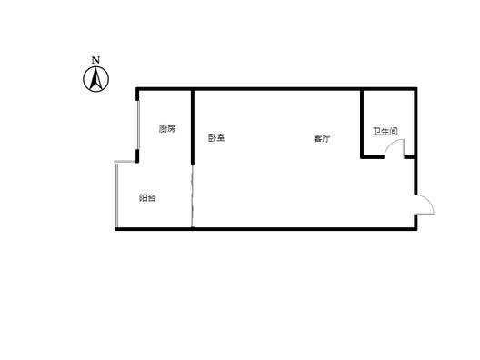 汇元新天地1室1厅1卫户型图