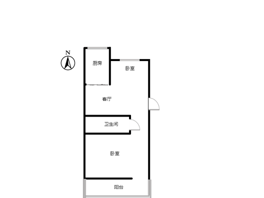 豪门庄园东区2室1厅1卫户型图