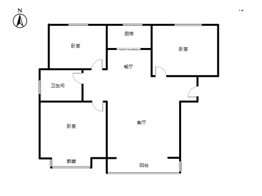 天伦湾嘉园3室2厅1卫户型图
