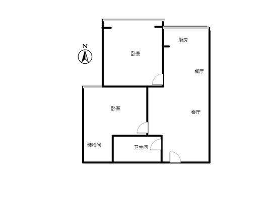 华泰豪庭2室2厅1卫户型图