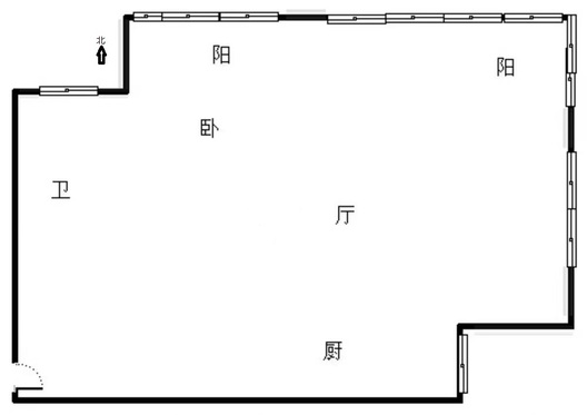 浪潮一览云山1室1厅1卫户型图