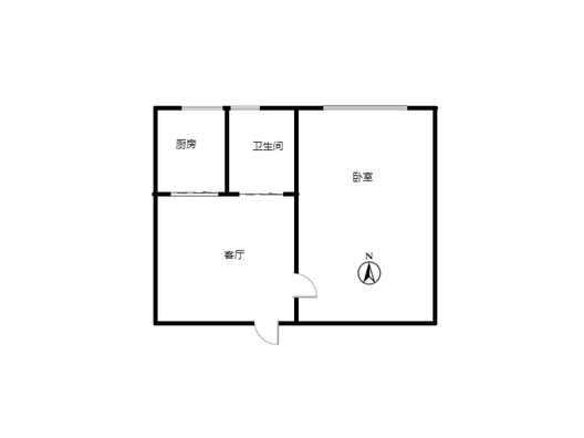 六十七处家属楼1室1厅1卫户型图