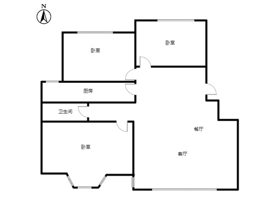 惠友钻石广场3室2厅1卫户型图