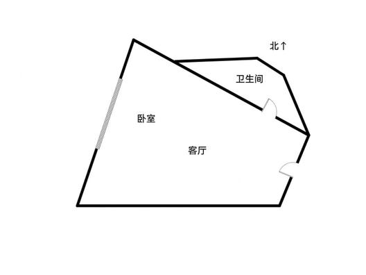 京第银座1室1厅1卫户型图