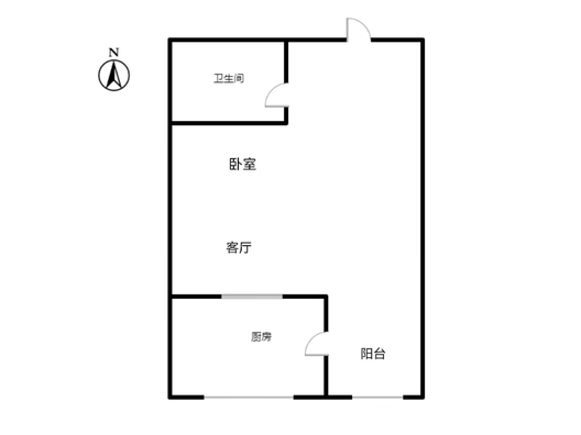 名流美域1室1厅1卫户型图