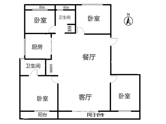 学府澜湾三期4室2厅2卫户型图