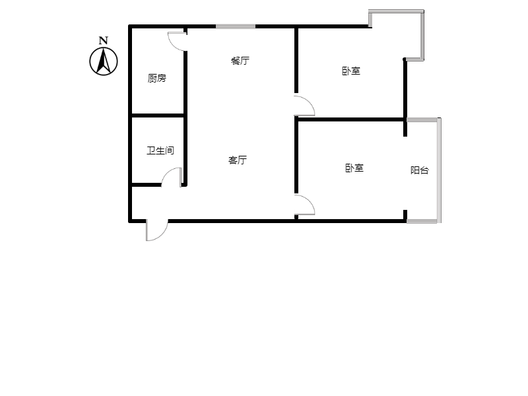 翔天万和城2室2厅1卫户型图