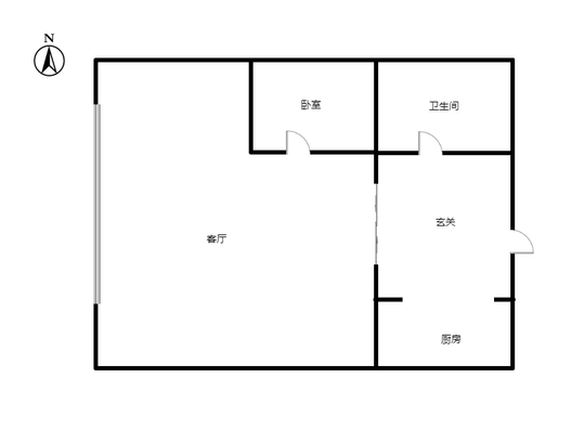 金街公寓1室1厅1卫户型图