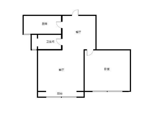 水榭春天1室2厅1卫户型图