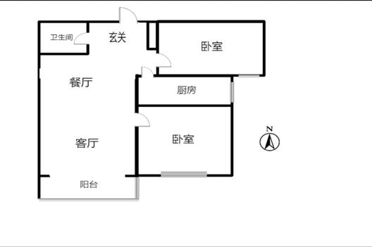 金阳瑞景2室2厅1卫户型图