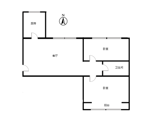 水榭春天2室1厅1卫户型图