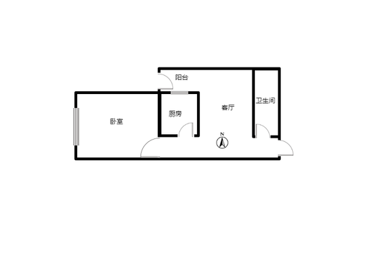 天保郦景1室1厅1卫户型图