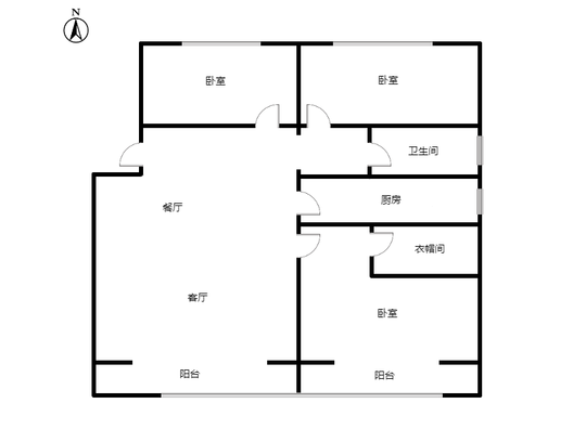 学府澜湾三期3室2厅1卫户型图