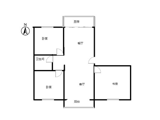 金色家园3室2厅1卫户型图