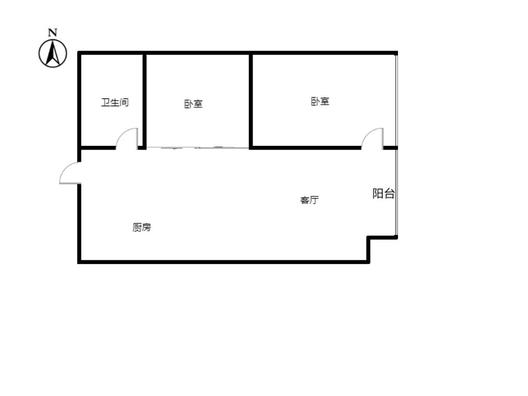 万科城际之光2室1厅1卫户型图