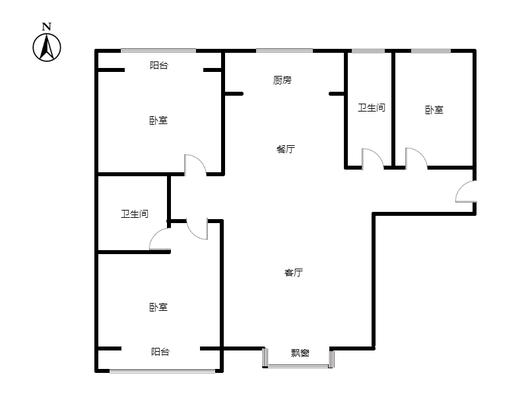 惠友万悦城3室2厅2卫户型图