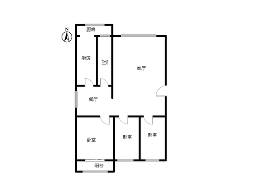 劳技校家属院3室2厅1卫户型图