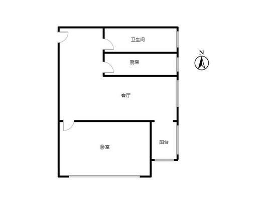 新加坡花园1室1厅1卫户型图